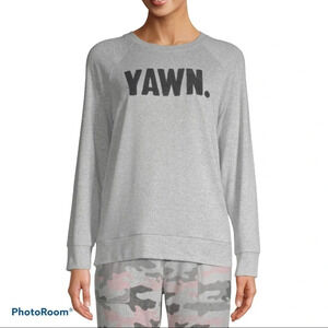 Secret treasure gray Yawn graphic sweats pyjama  top Sz L